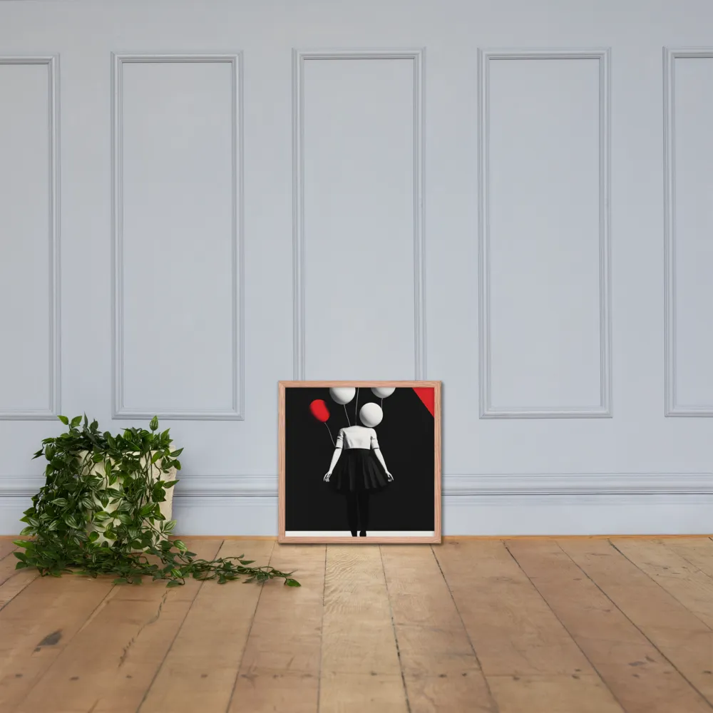 Suspended in Mystery | Poster with Red oak Frame | 18″×18″