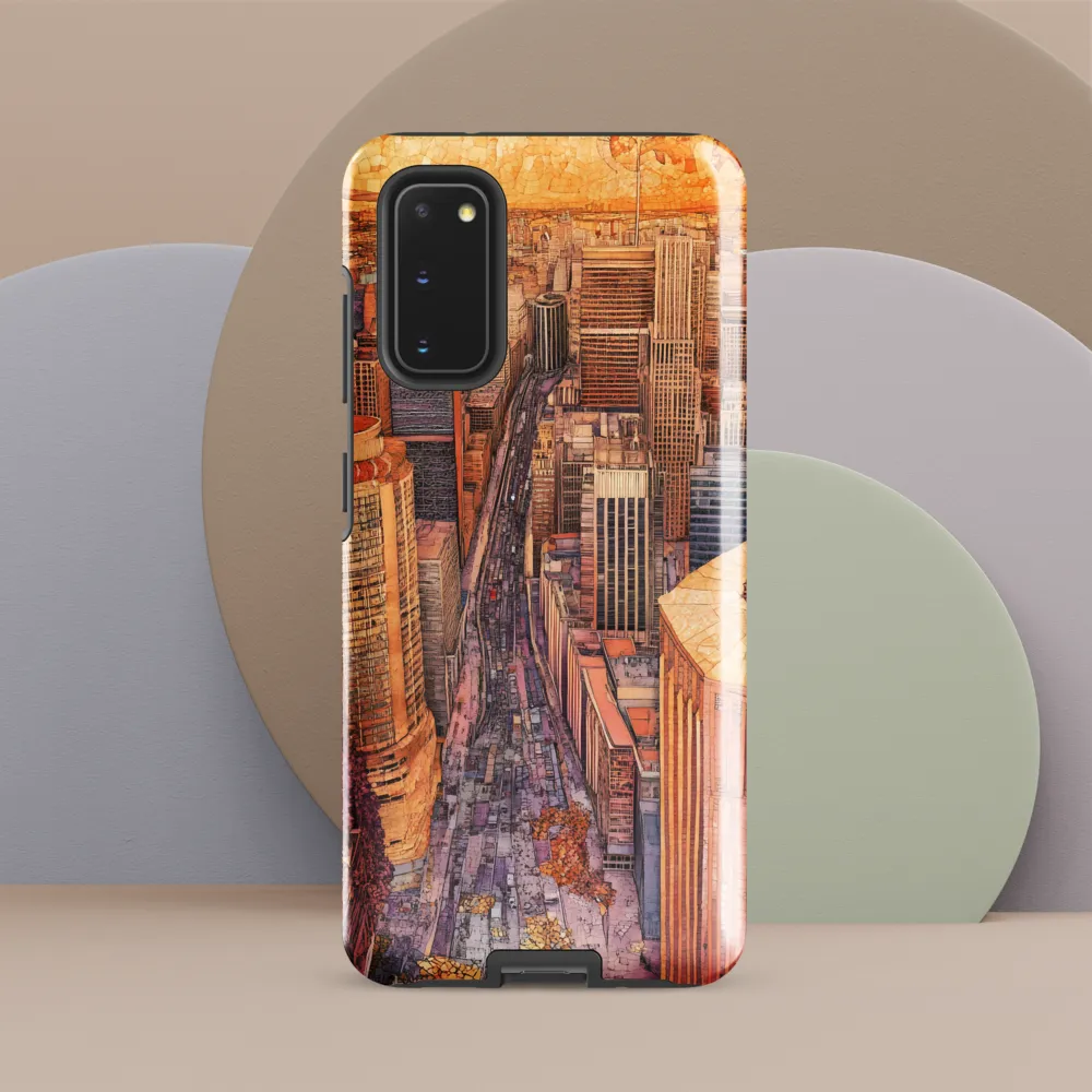 Mosaic Cityscape at Dusk