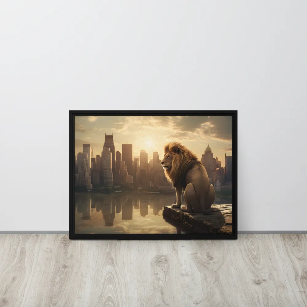The Lion's Gaze Over the Urban Symphony