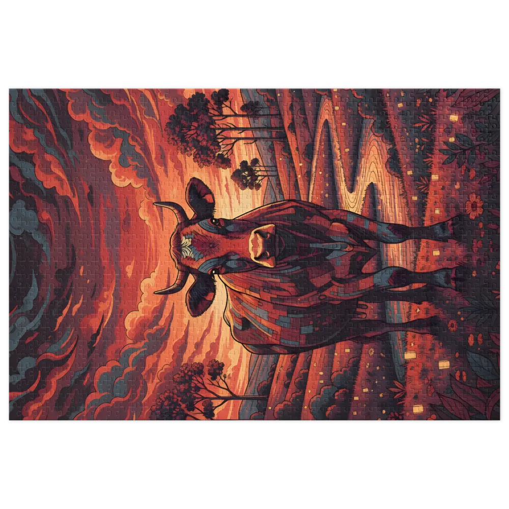 Ember Cow 
 Jigsaw Puzzle in Tin Box