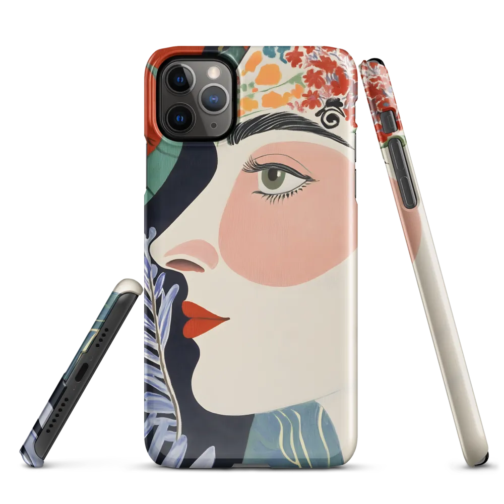 Floral Serenade: A Modern Portrait | Phone Case |  11 Pro Max | Snap Case | Glossy