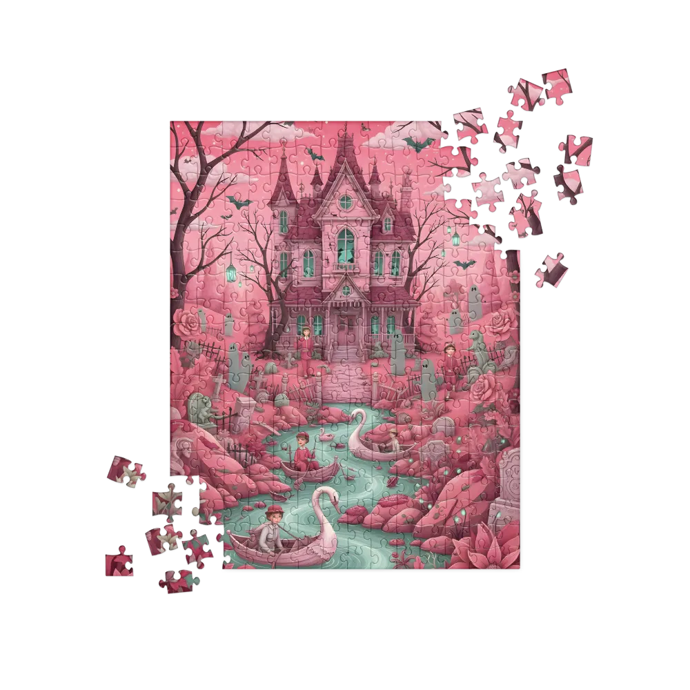 Pink Haunted Manor 
 Jigsaw Puzzle