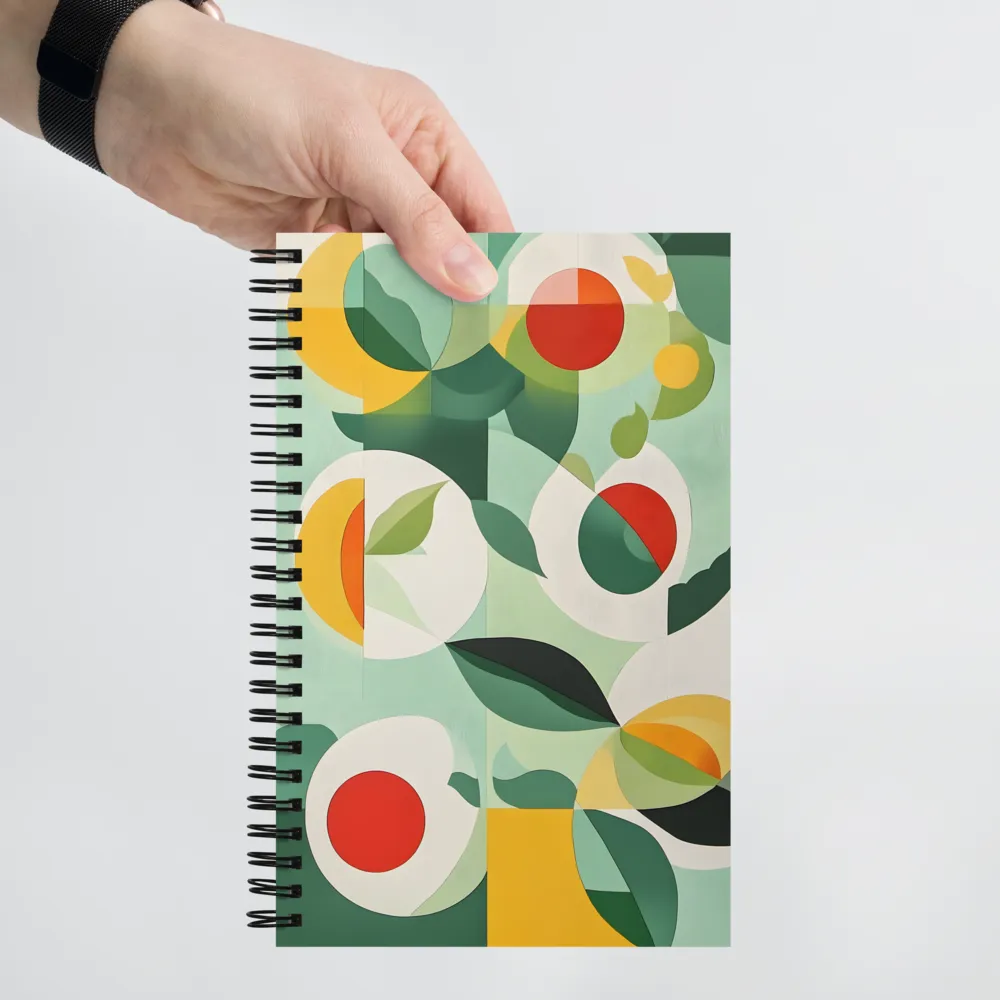 Harmony in Shapes: A Playful Abstract Design | Spiral Notebook