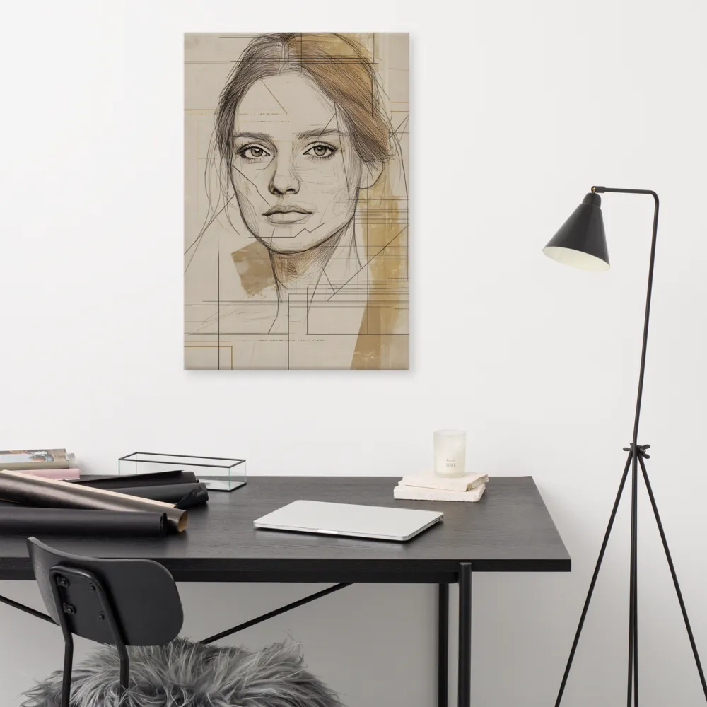 Geometric Elegance: A Modern Portrait | Canvas | 24″×36″