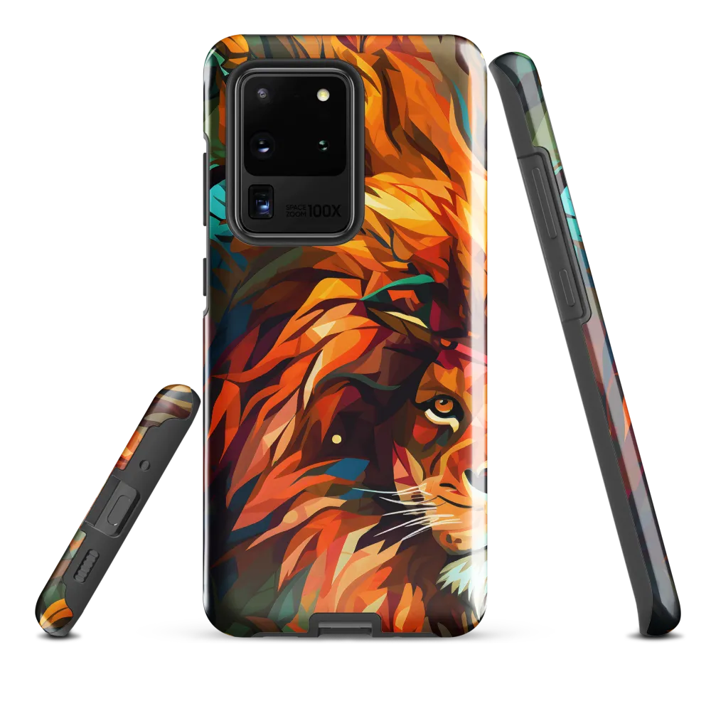 Majestic Gaze: The Polygonal Lion