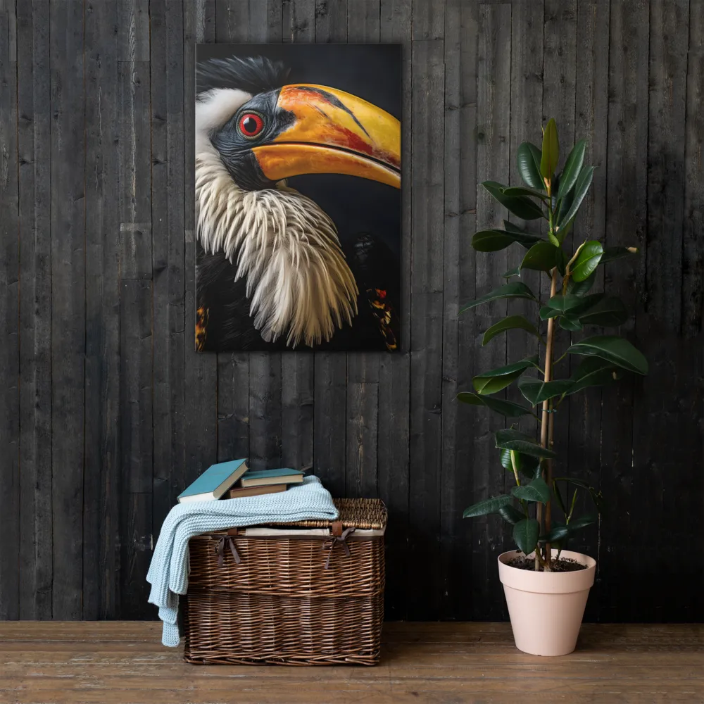 Majestic Hornbill Portrait | Thin Canvas | 24″×36″