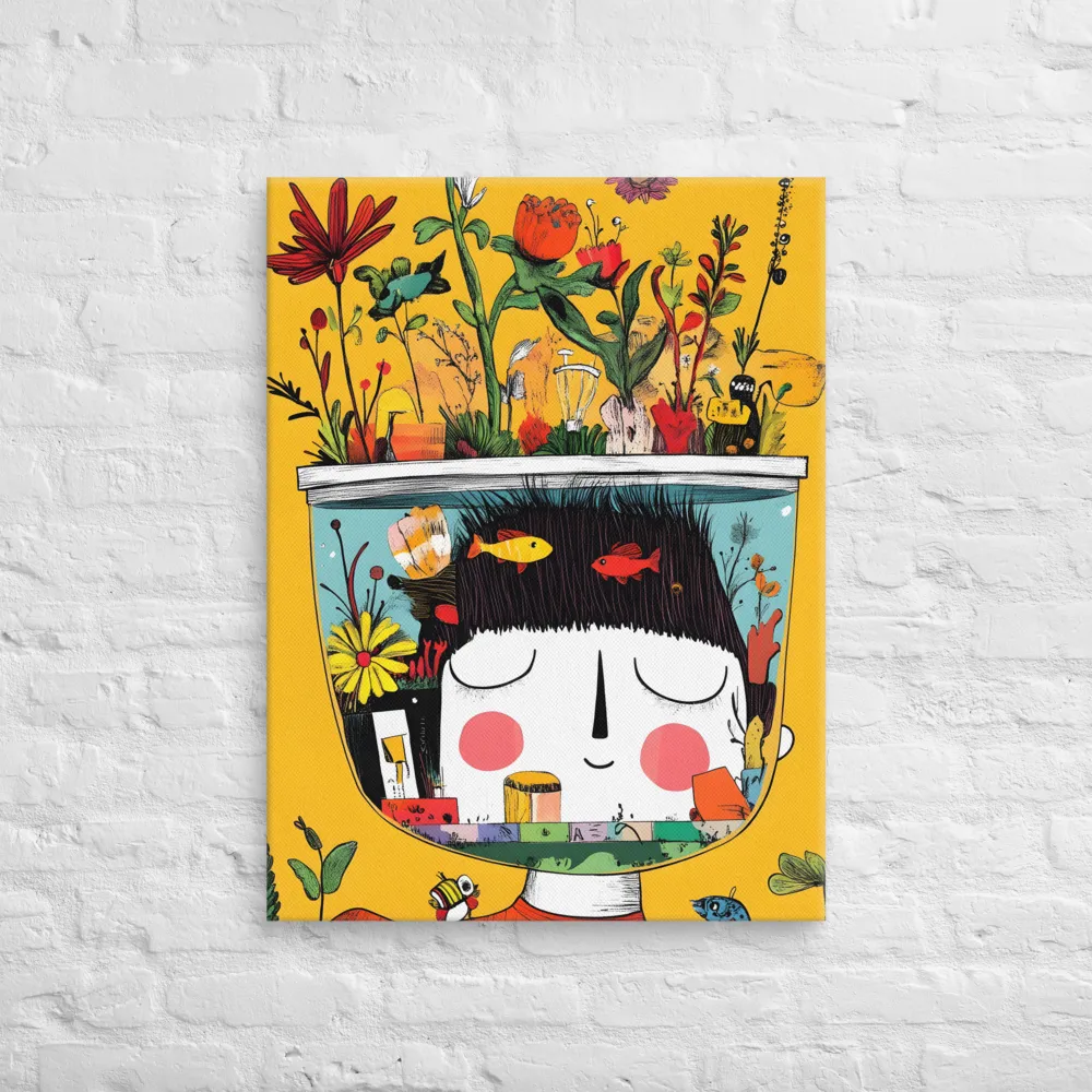 Whimsical Garden Head | Canvas | 24″×32″