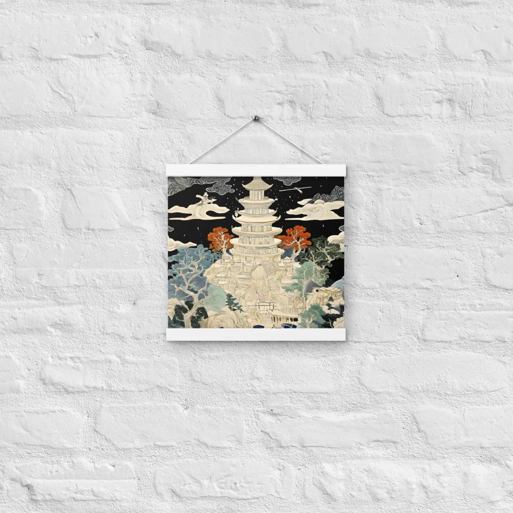 Whispers of the Pagoda | Poster With White Wood Hanger | 12″×12″