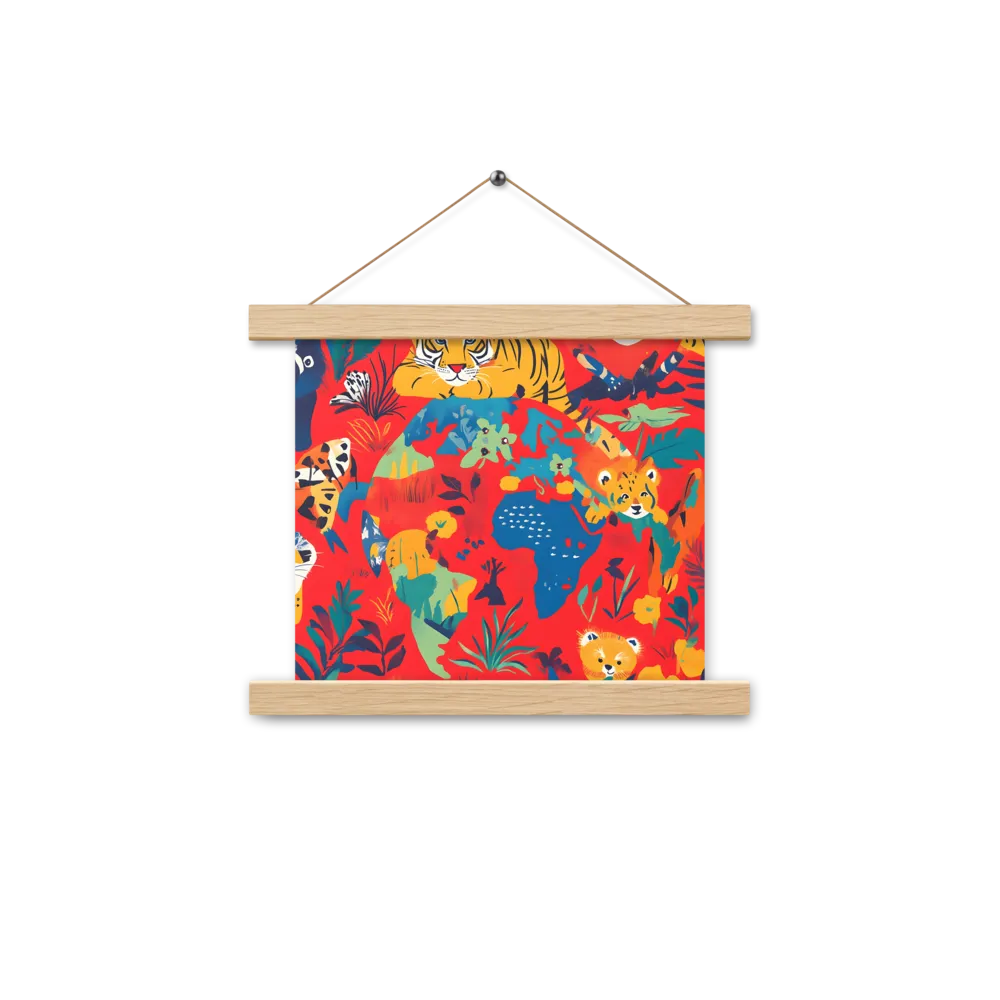 Wild Wonders of the Globe | Poster With Oak Wood Hanger | 10″×10″