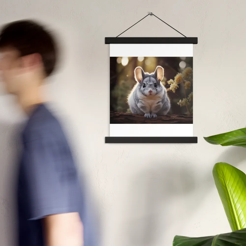 Curious Chinchilla in the Forest | Poster With Black Wood Hanger | 11″×14″