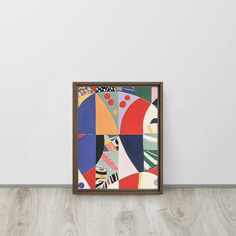Dynamic Mosaic Symmetry | Canvas with Brown Frame | 11″×14″