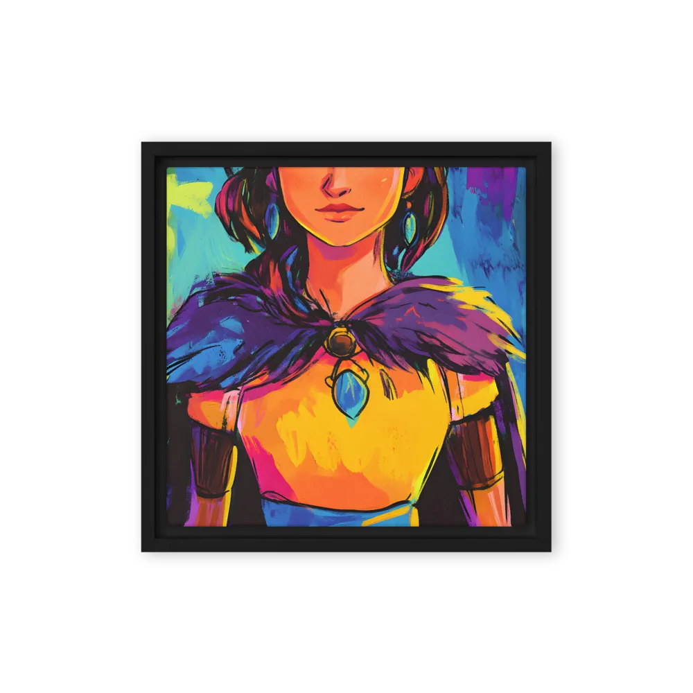 Guardian of Colors | Canvas with Black Frame | 12″×12″