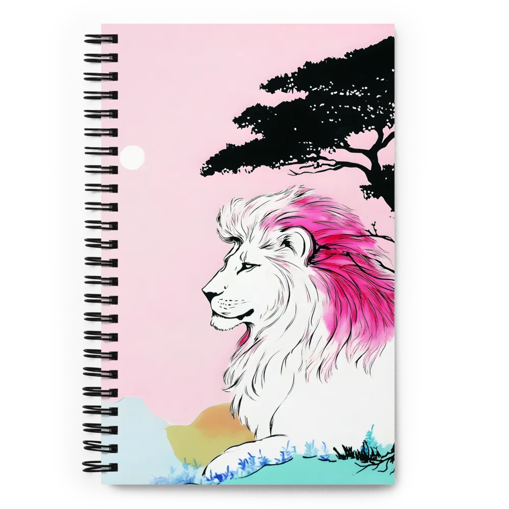 Serene Majesty: A Lion's Profile | Spiral Notebook