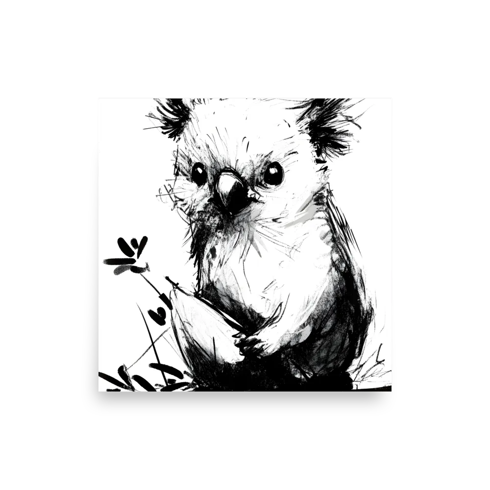 Whimsical Koala in Ink | Poster | 18″×18″