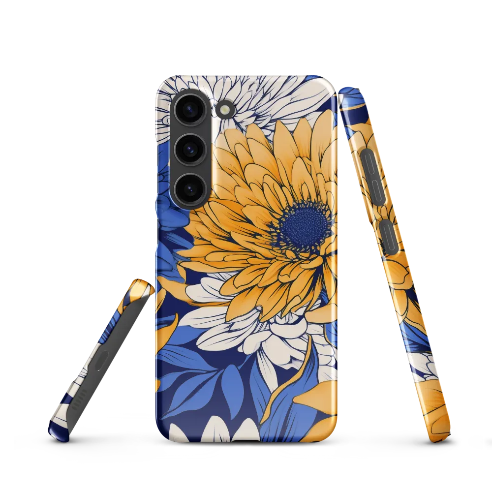 Floral Harmony in Blue and Yellow