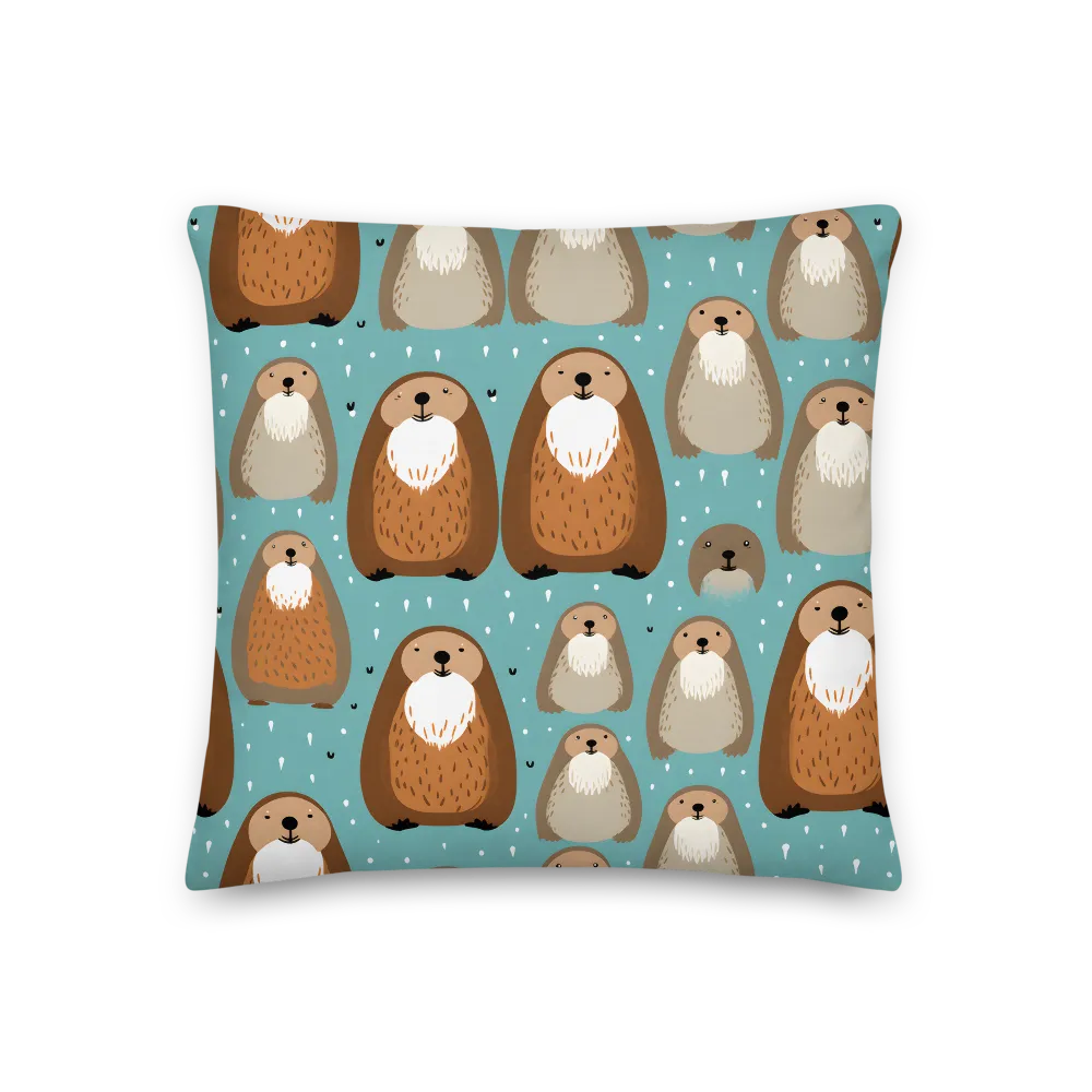 Whimsical Otter Pattern | Pillow | 18″×18″