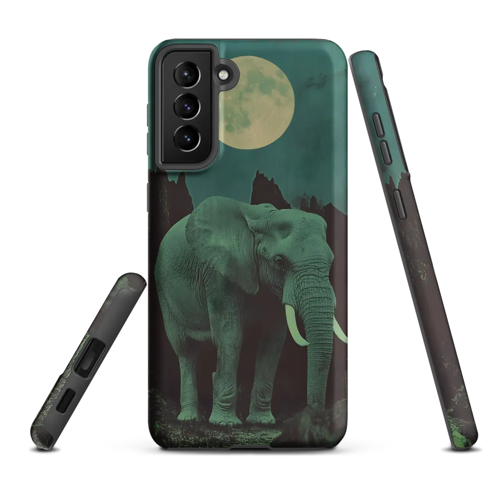 Ethereal Presence: Elephant Under a Full Moon