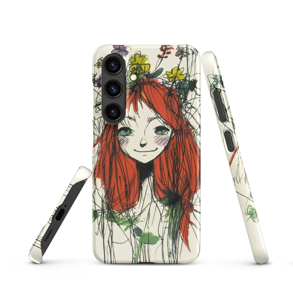 Whimsical Floral Portrait | Phone Case |  S24 | Snap Case | Matte