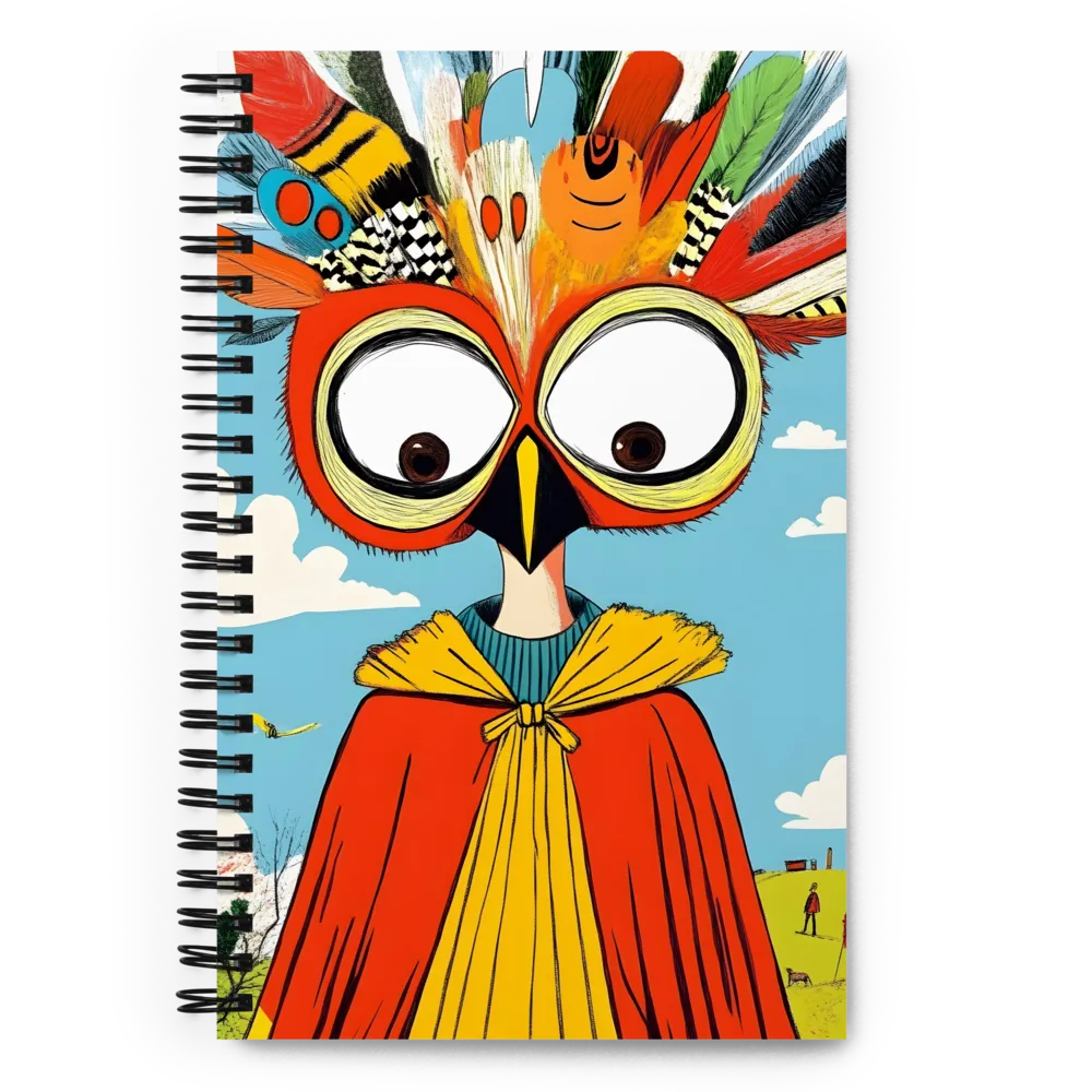 A Whimsical Encounter: The Owl-Human Fusion | Spiral Notebook