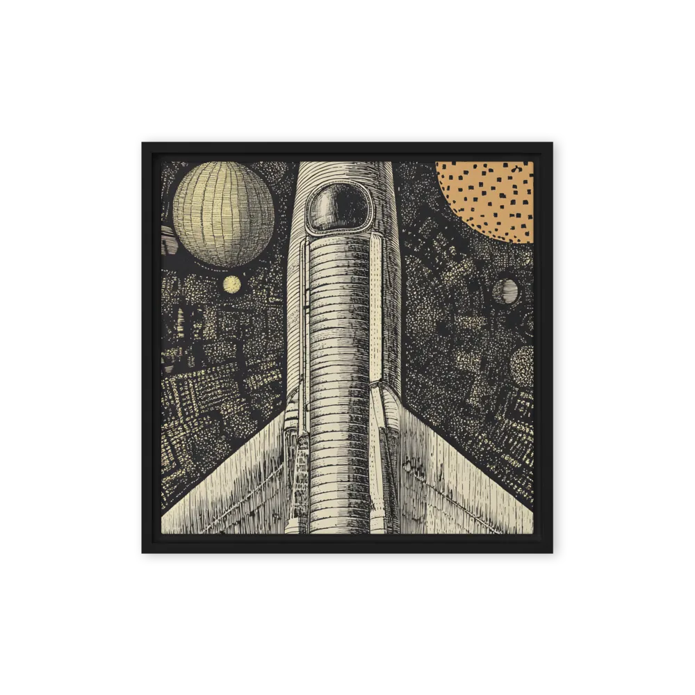 Voyage to the Unknown | Canvas with Black Frame | 16″×16″