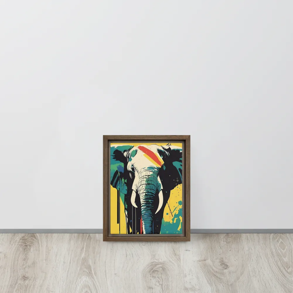 Elegance of the Wild: A Colorful Harmony | Canvas with Brown Frame | 8″×10″