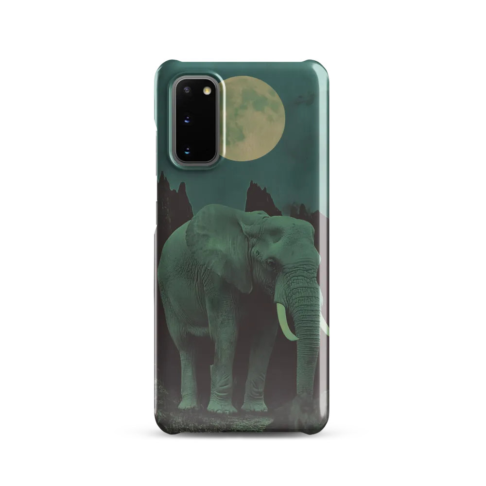 Ethereal Presence: Elephant Under a Full Moon | Phone Case |  S20 | Snap Case | Glossy