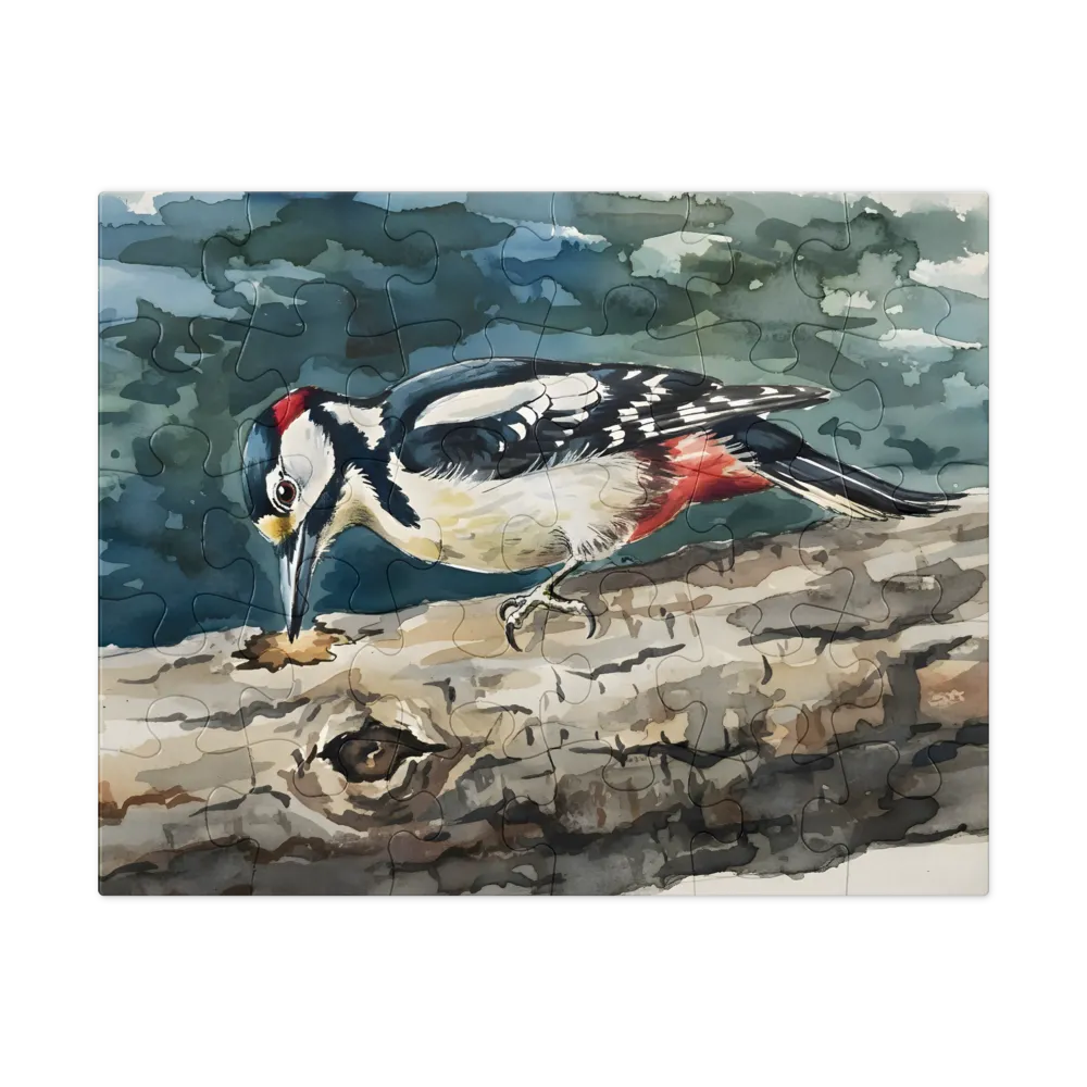 Woodpecker Study 
 Jigsaw Puzzle in Tin Box