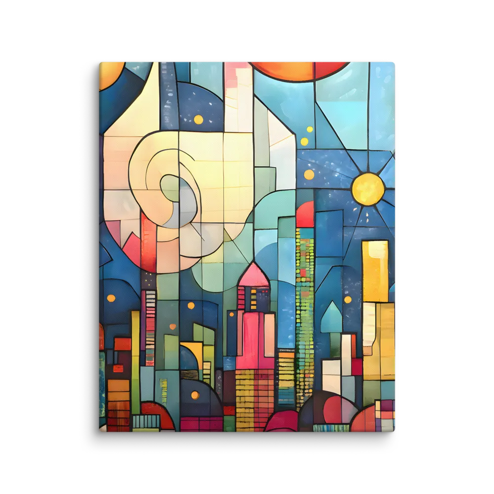 Geometric Harmony: A Vibrant Cityscape