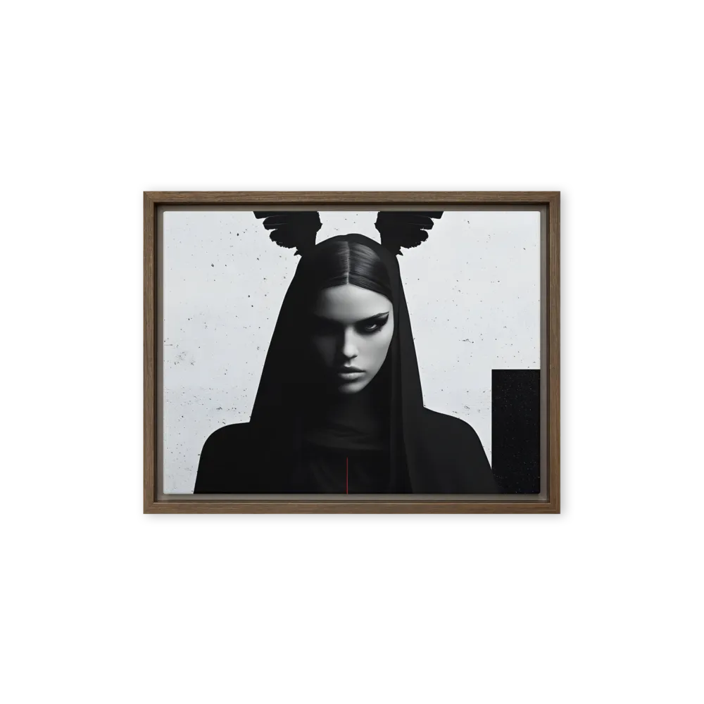 Whispers of Darkness | Canvas with Brown Frame | 12″×16″