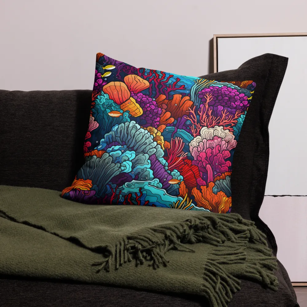 Vibrant Underwater Symphony | Pillow & Pillow Case | Multiple Sizes