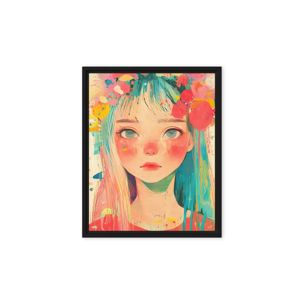 Whimsical Blossom | Canvas with Black Frame | 8″×10″
