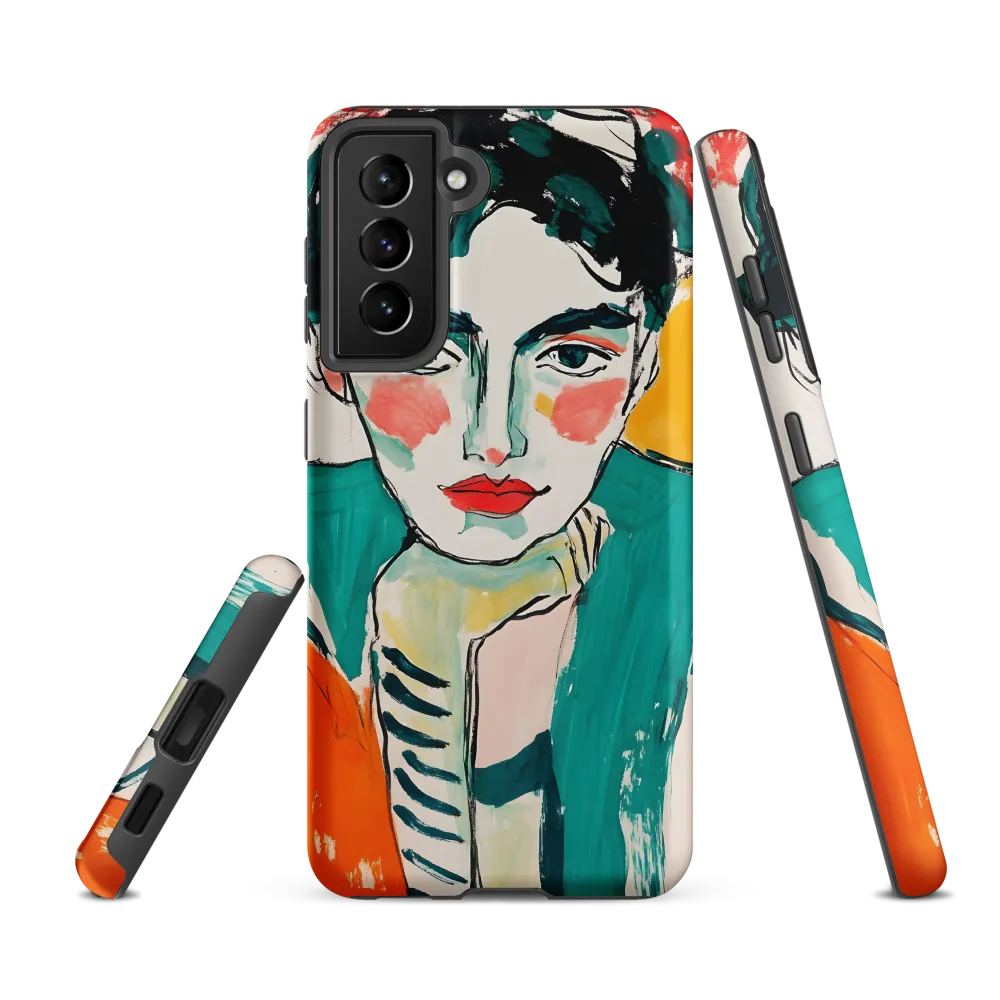 Contemplative Portrait in Bold Hues