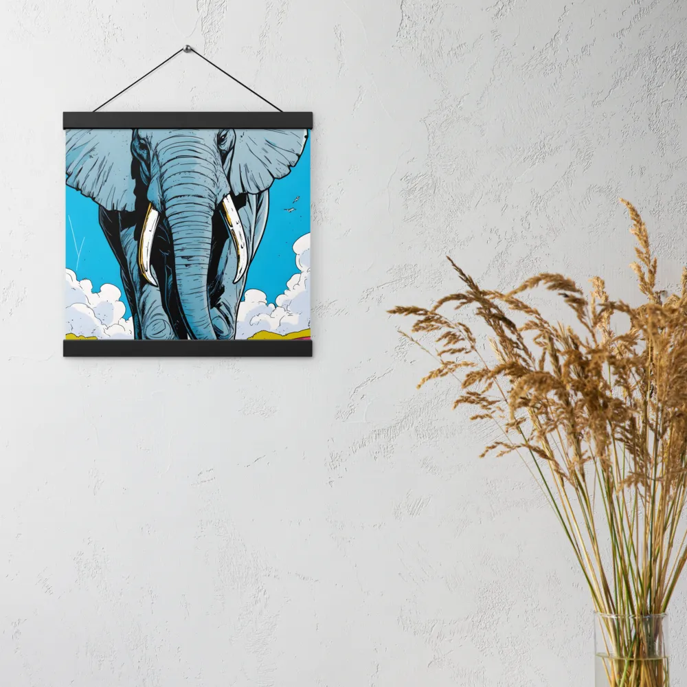 Majestic Presence: The Elephant | Poster With Black Wood Hanger | 12″×12″