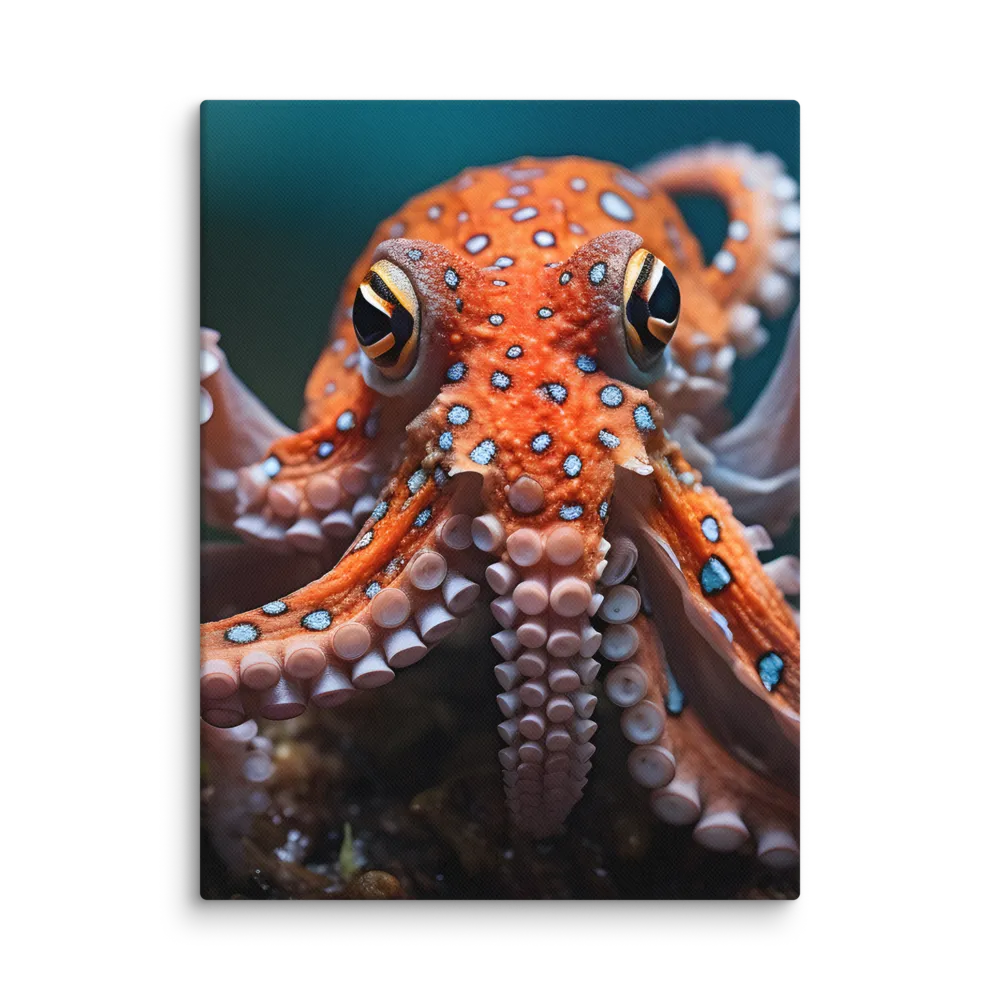 Curiosity of the Deep: The Orange Octopus | Canvas | 12″×16″