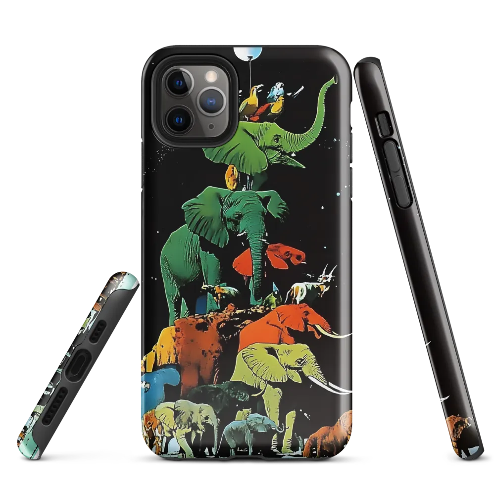 The Playful Tower of Elephants | Phone Case |  11 Pro Max | Tough Case | Glossy