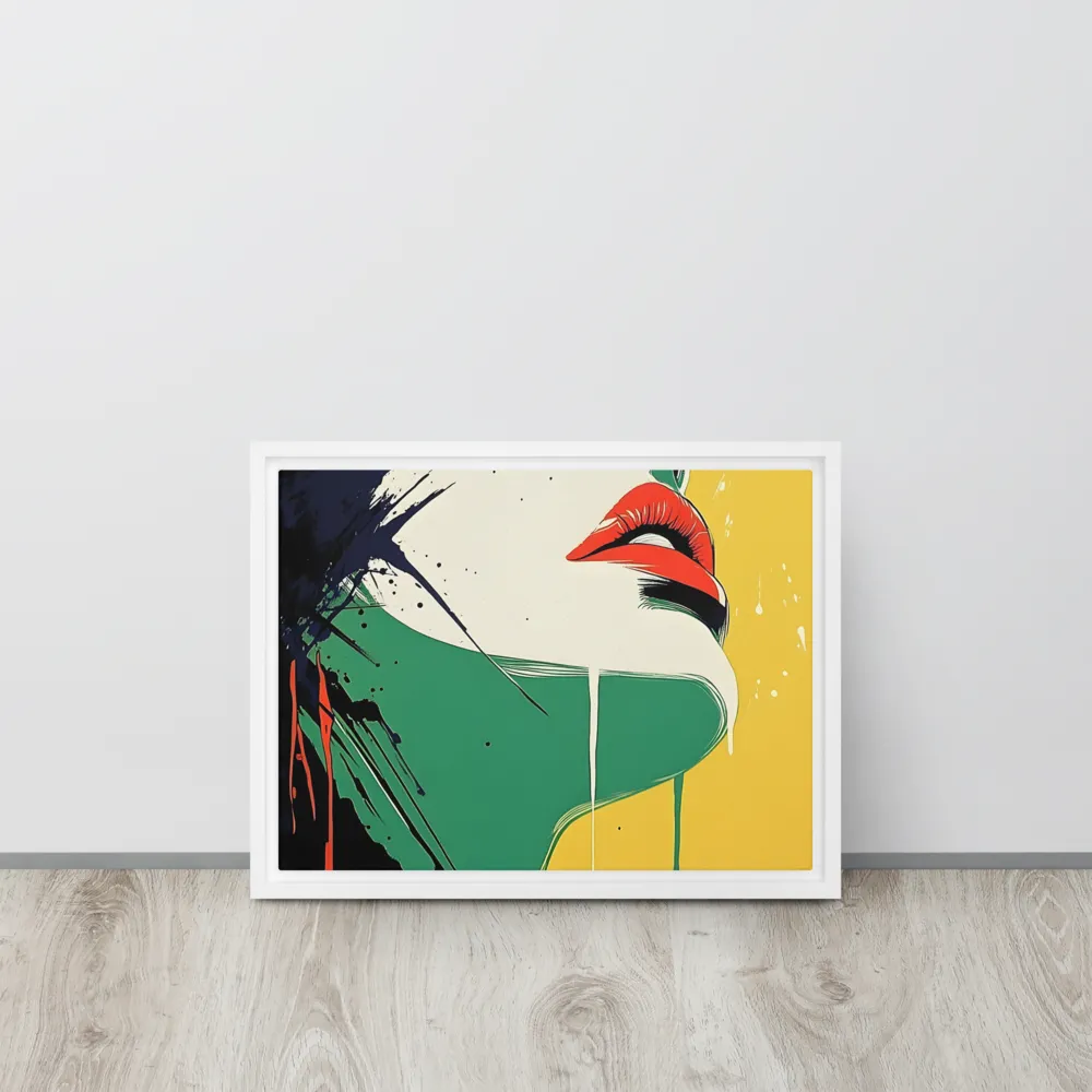 Bold Reflections: A Pop Art Portrait | Canvas with White Frame | 12″×16″
