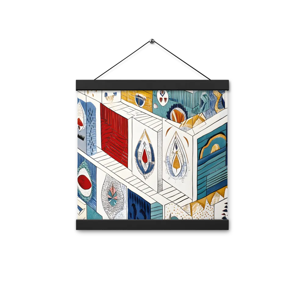 Symphony of Geometric Harmony | Poster With Black Wood Hanger | 12″×12″