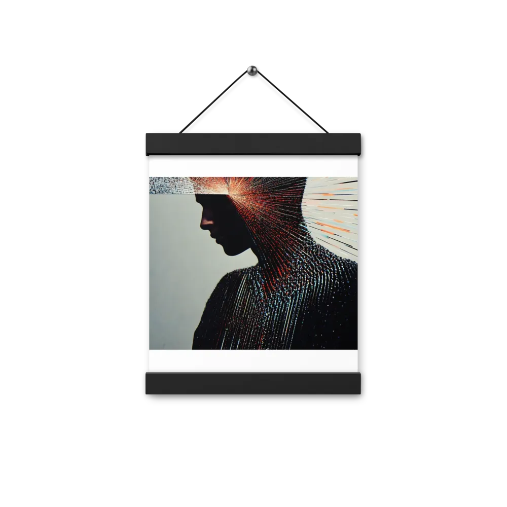 Radiant Reflection: An Abstract Journey of Thought | Poster With Black Wood Hanger | 8″×10″