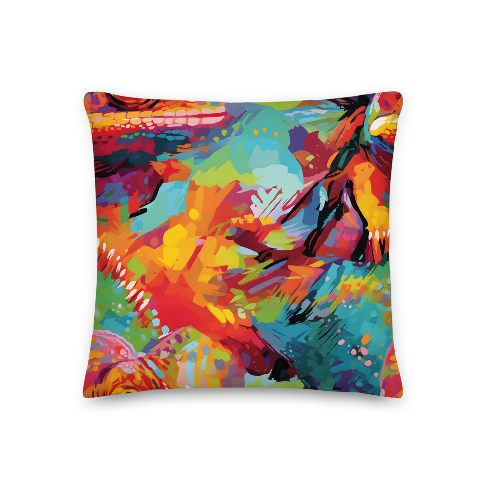 Colorful Lizard: An Abstract Adventure | Pillow | 18″×18″