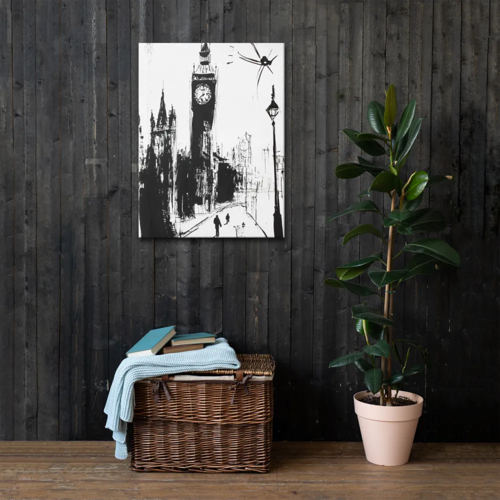 Clock Tower in Motion | Thin Canvas | 24″×32″