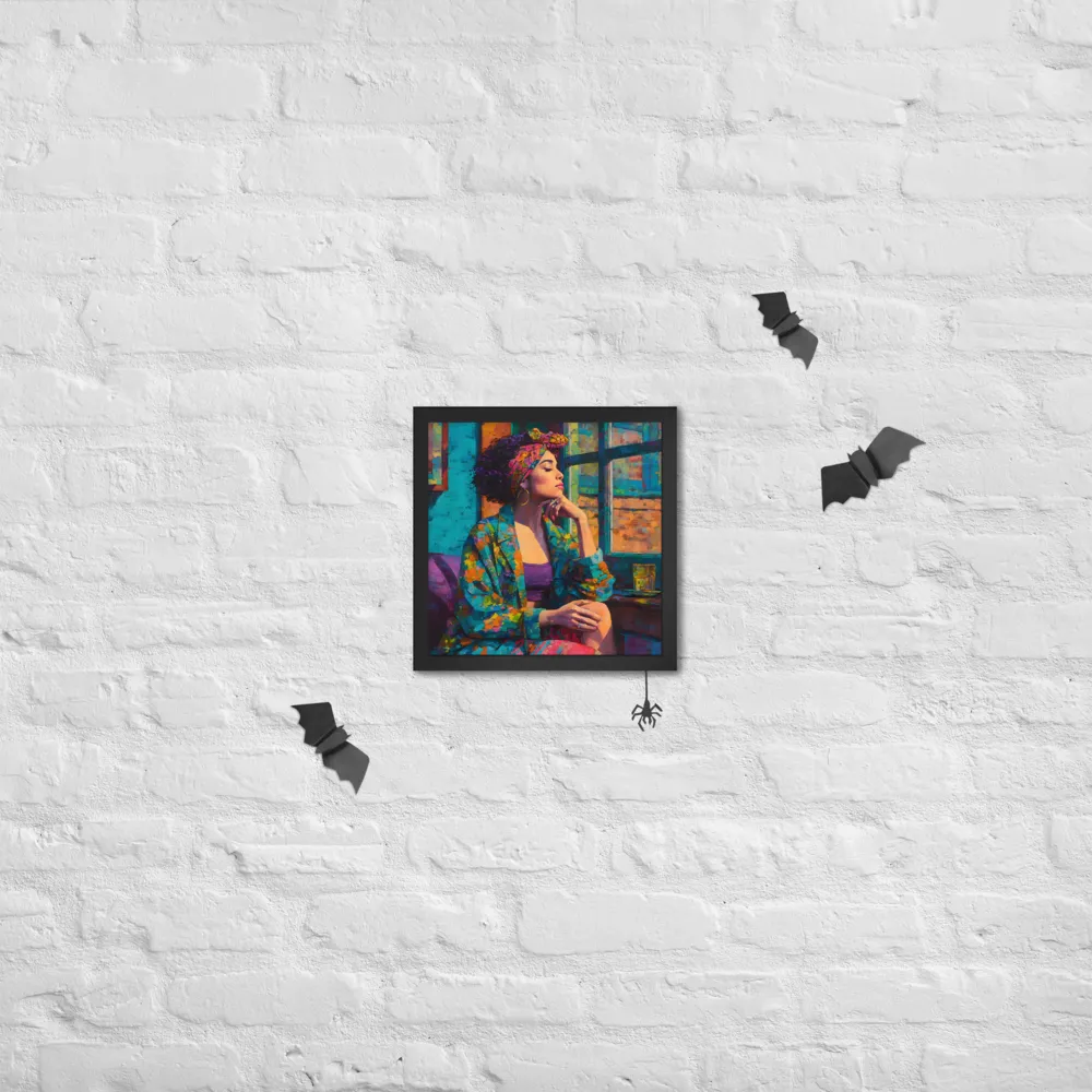 Window Reverie 
 Poster with Black Frame | 12″x 12″