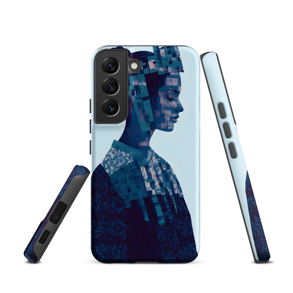Digital Portrait in Abstract Blue