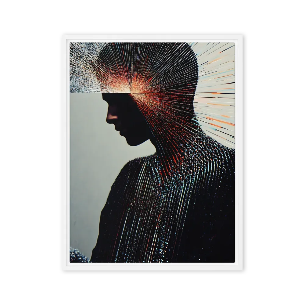 Radiant Reflection: An Abstract Journey of Thought | Canvas with White Frame | 24″×32″