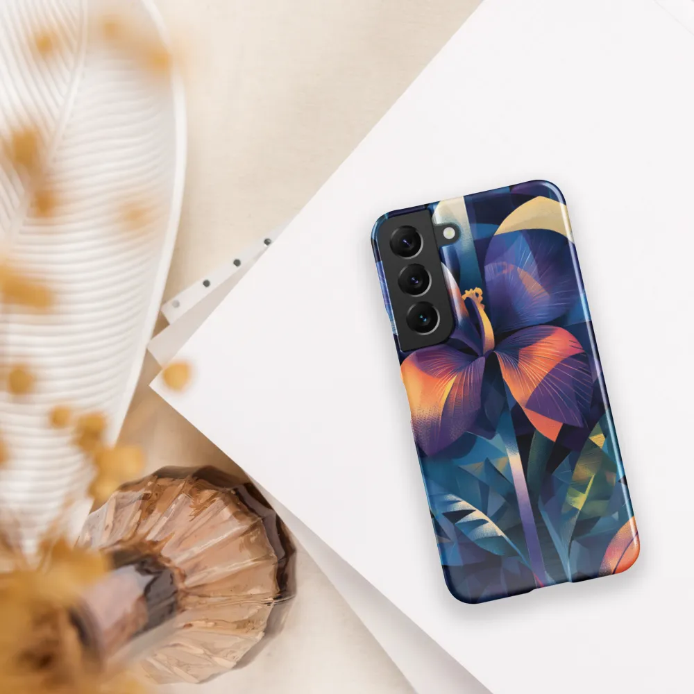 Iridescent Orchid in Geometric Night
