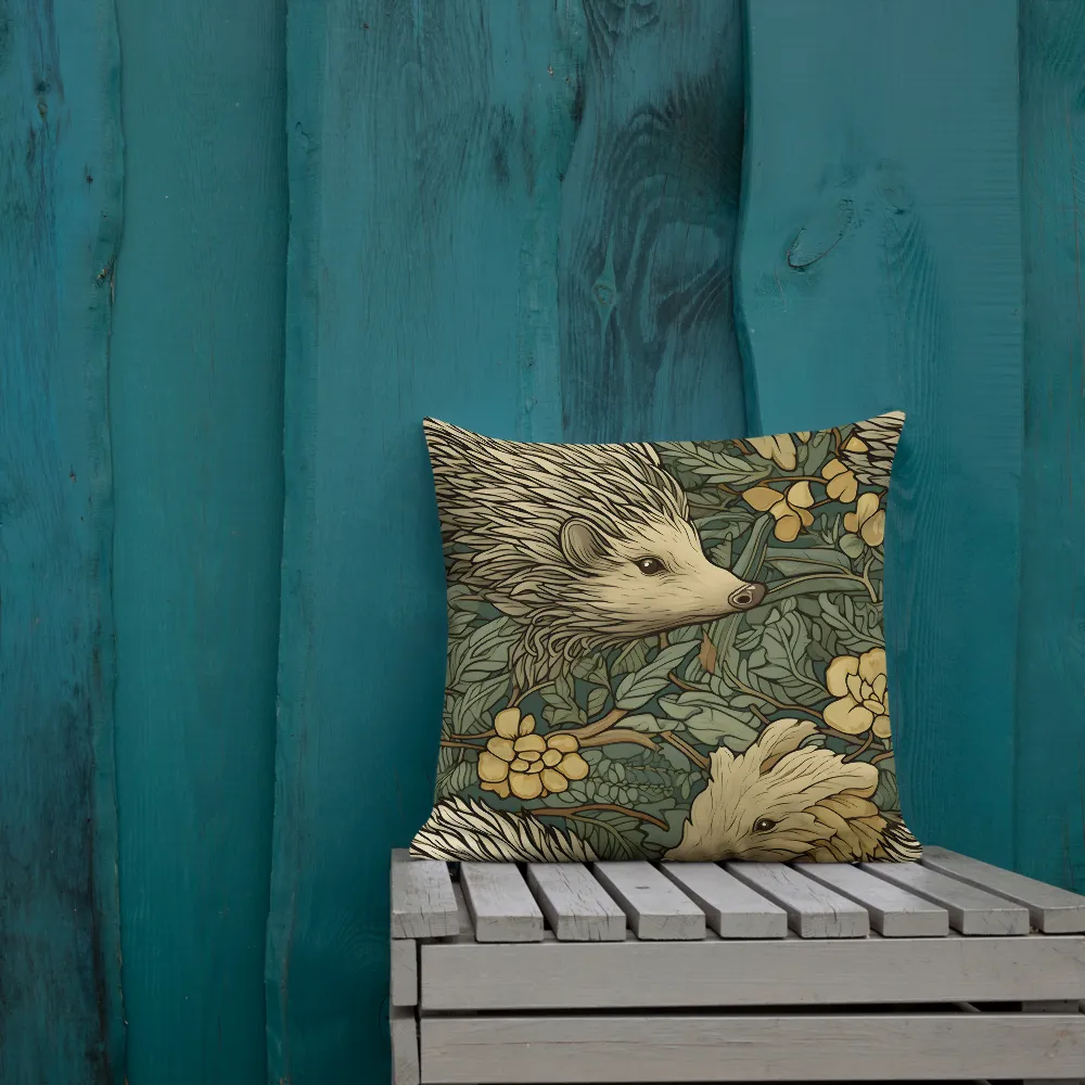 Whimsical Hedgehog Garden | Pillow | 18″×18″