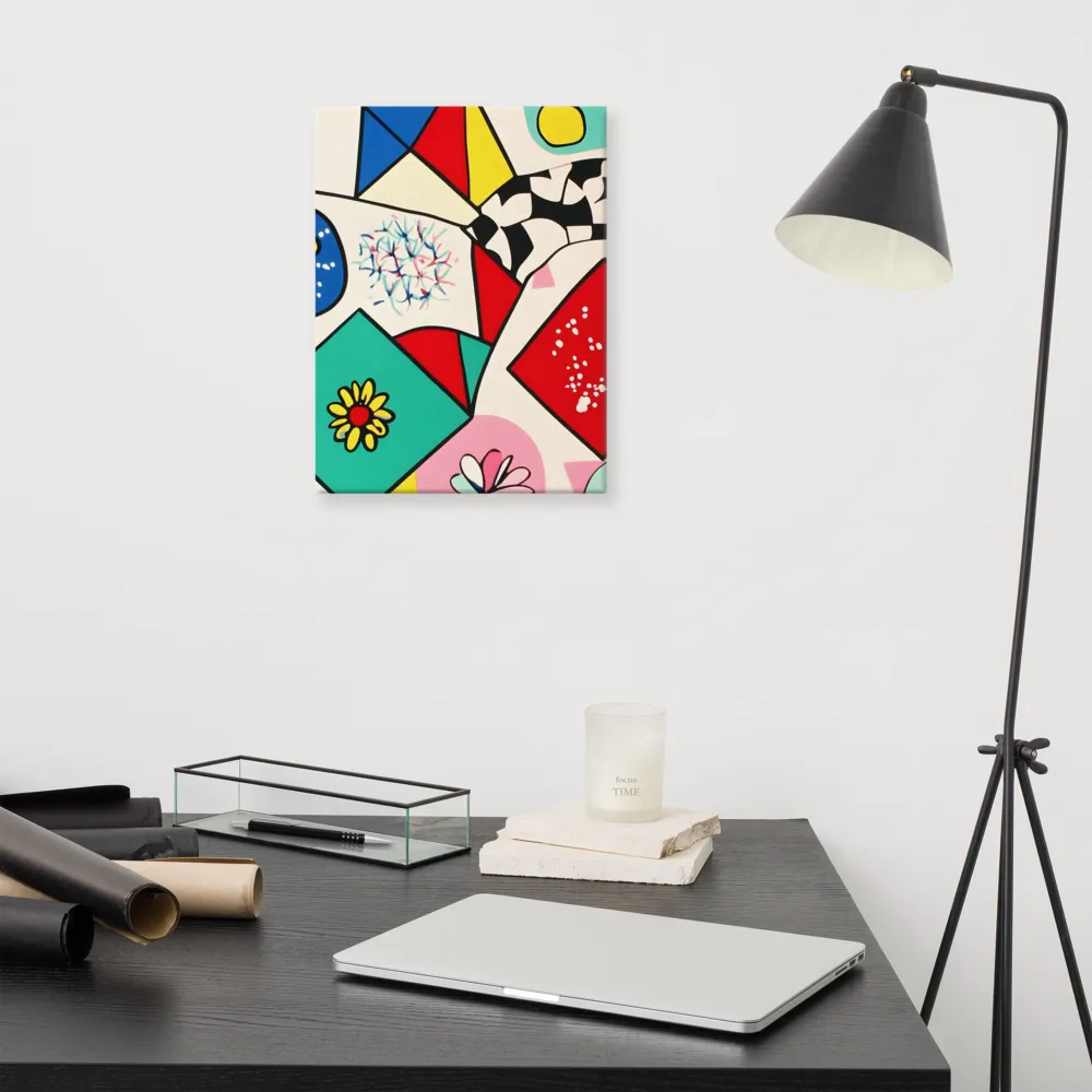 Joyful Geometry: A Playful Dance of Shapes and Colors | Canvas | 12″×16″