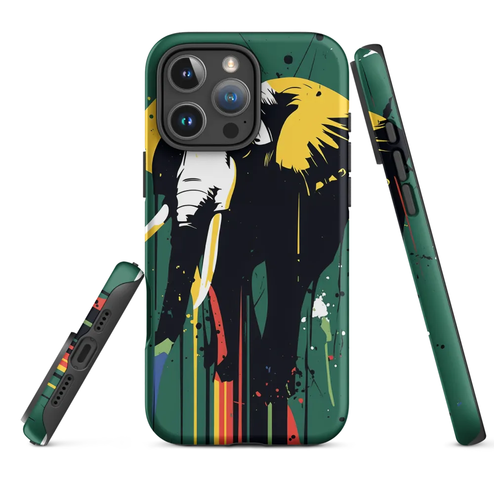Dripping Elephant — Graphic Stencil on Green