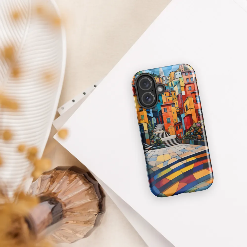 Vibrant Village: A Cubist Journey