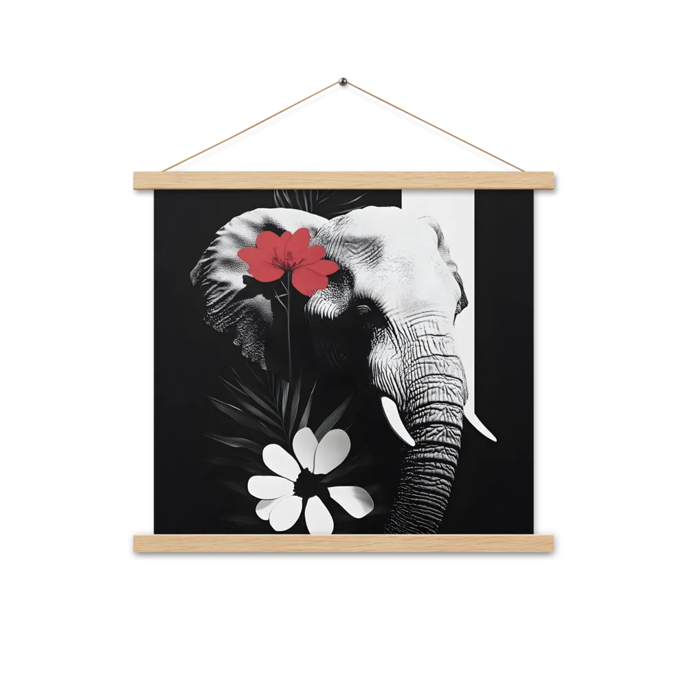 Elephant Harmony | Poster With Oak Wood Hanger | 18″×18″