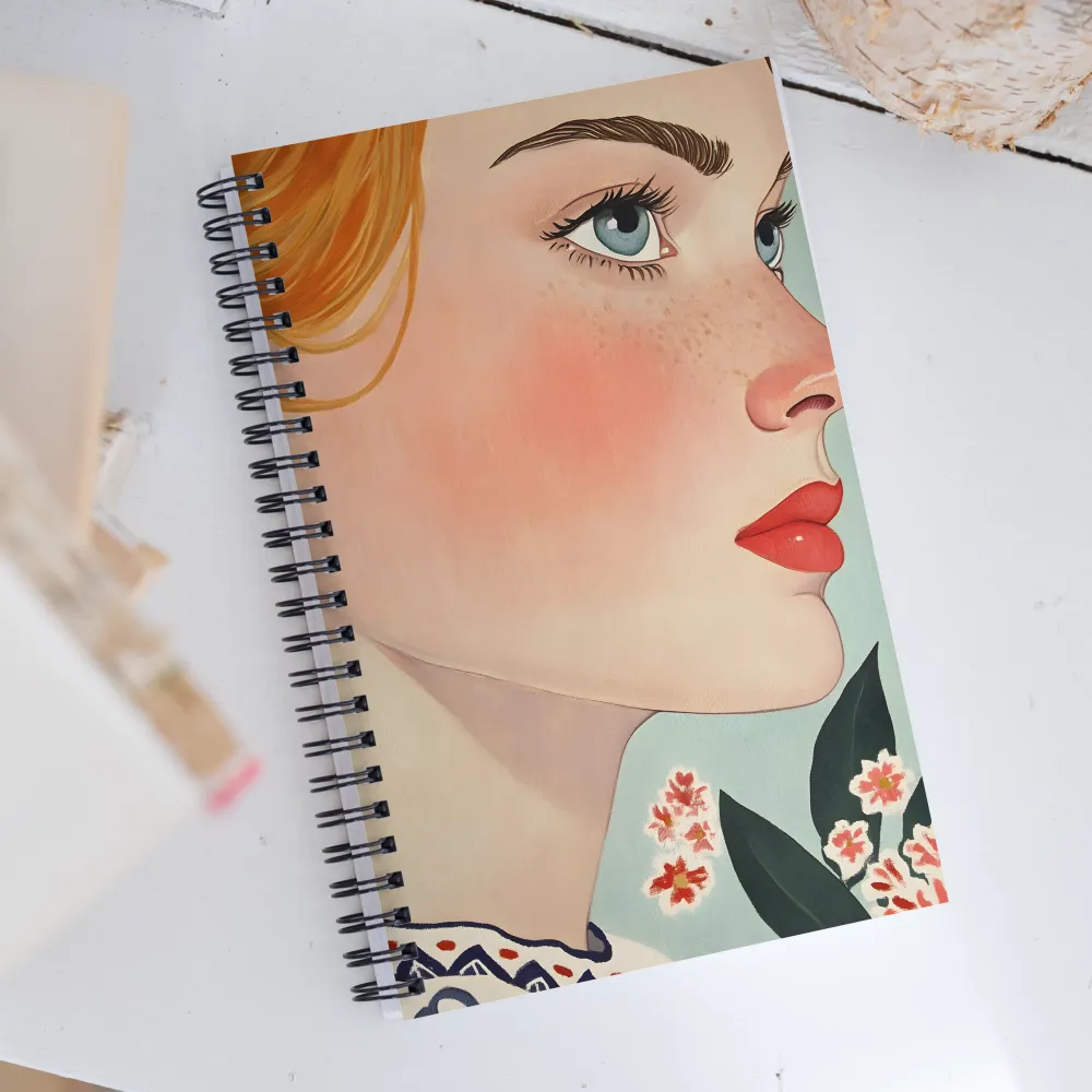 Serene Portrait of a Woman | Spiral Notebook